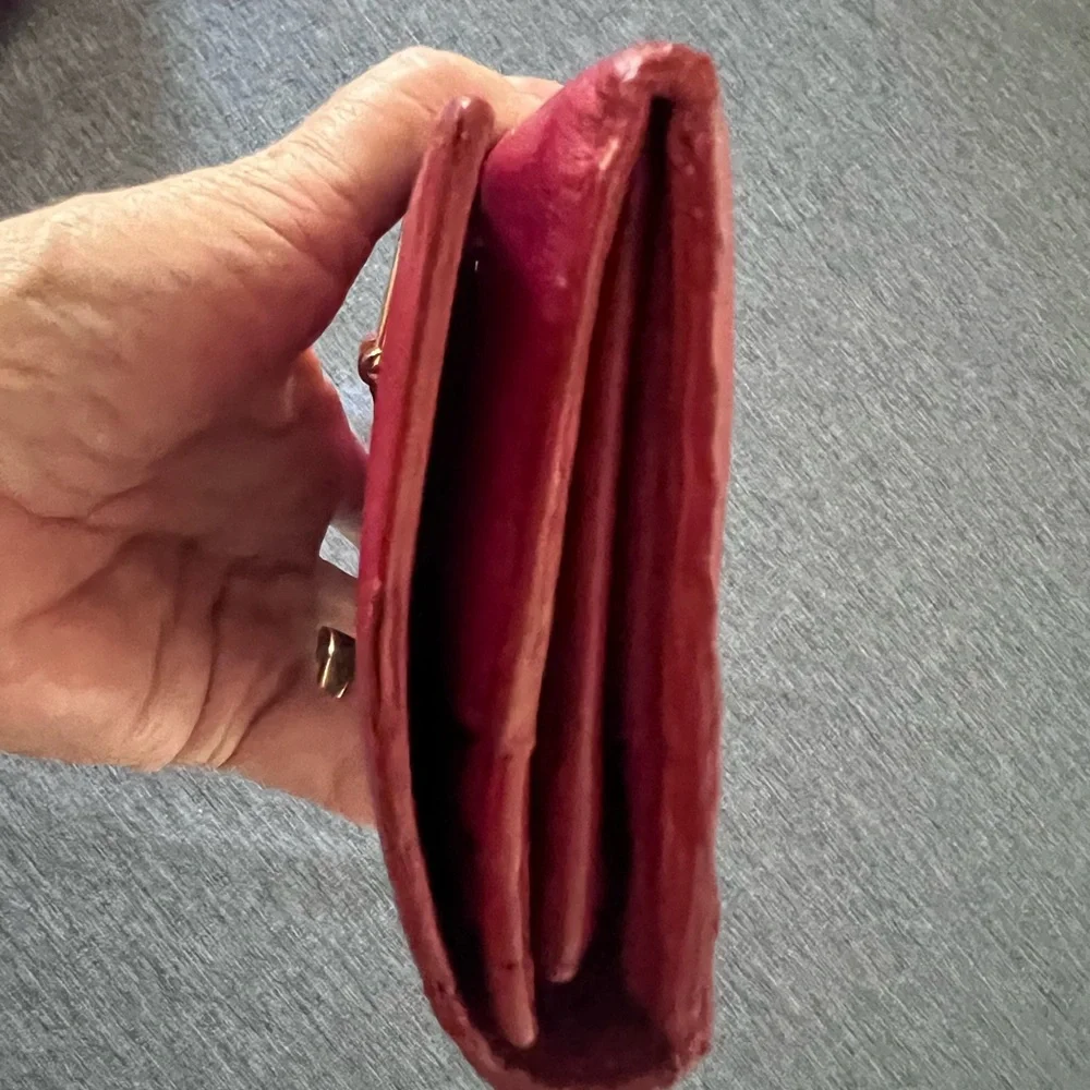 YVES SAINT LAURENT  Y Ligne Calfskin Long Wallet in Red - Picture 9 of 15